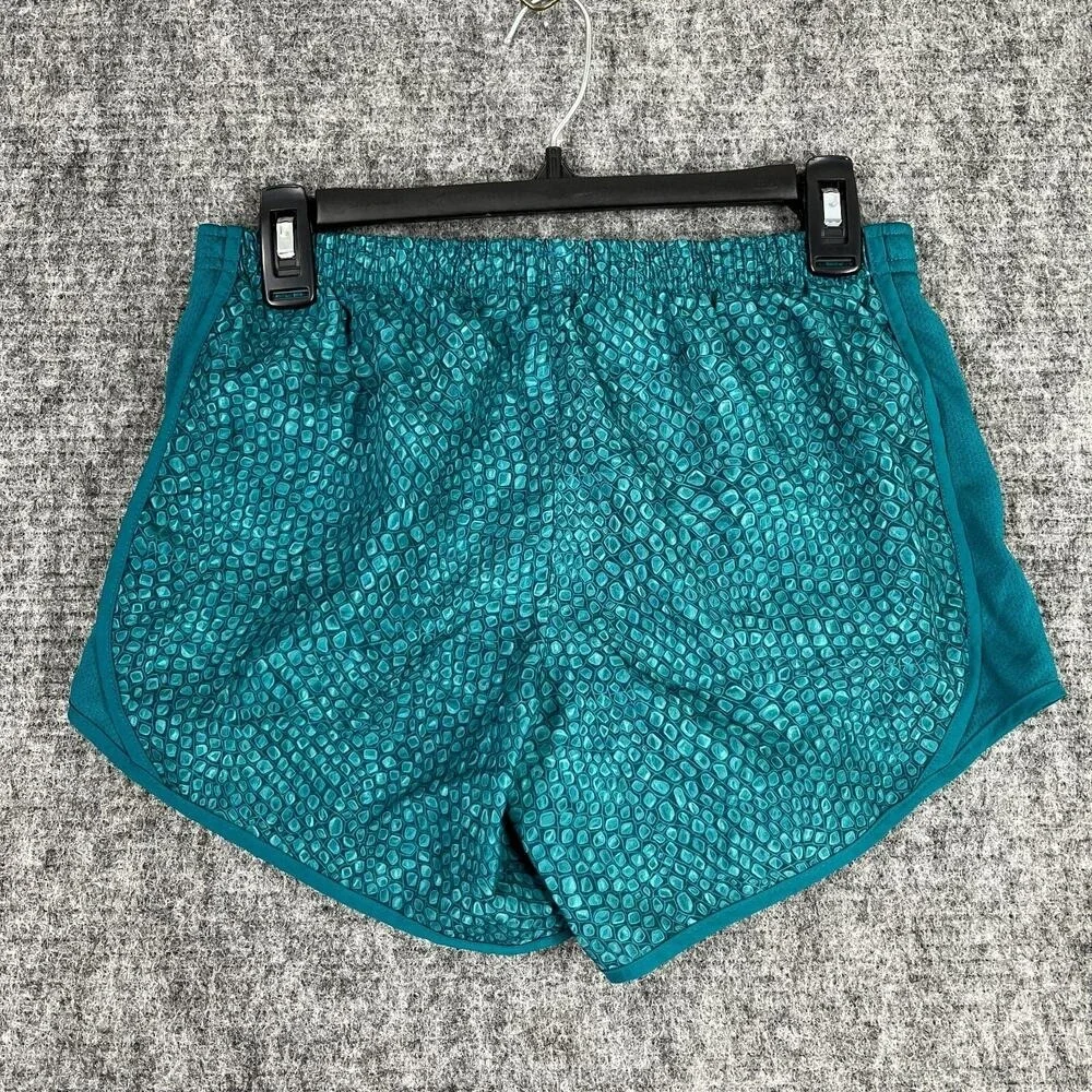 Nike Girls Running Gym Shorts Extra Large Green Alligator‎ Print Lined Dri-fit